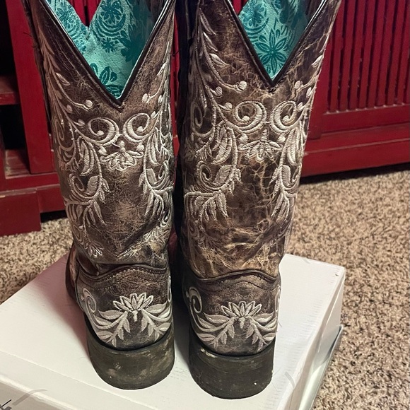 Corral Women’s Western Boots Size 7 M Brown Embroideried Leather Rodeo Cowgirl - Picture 3 of 6